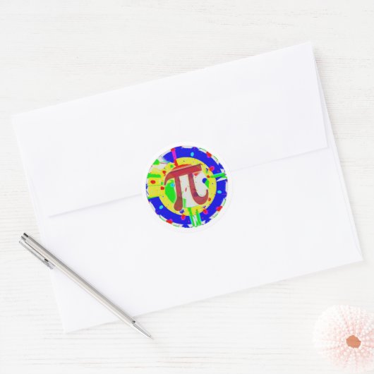 Pi Day Colors Ronde Sticker (Envelop)