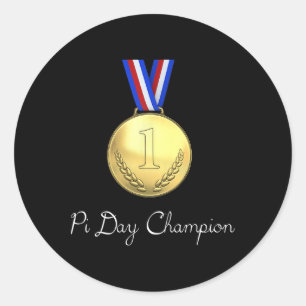 Pi Day Contest Winnaar - Pi Champion Gift T-shirt Ronde Sticker