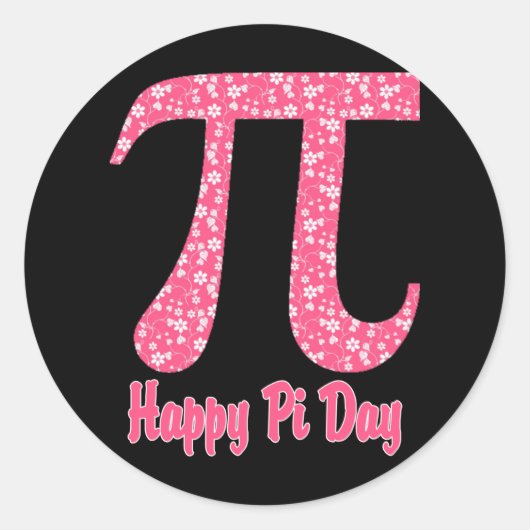 Pi Day Coral Floral Ronde Sticker (Voorkant)