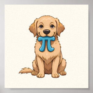 Pi Day Dog met Pi symbool Happy Pi Day Poster