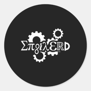 PI Day Enginerd Engineer Mechanisch Toestel Ronde Sticker