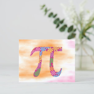 Pi Day Floral Spring Pi Symbool Briefkaart