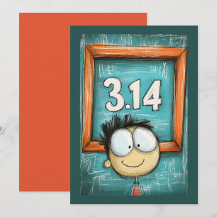 Pi Day Fun – Happy 3.14 Eigenzinnige Cartoon Kaart