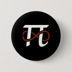 Pi Day Funny Infinity Numbers Geek Nerd Wiskunde L Ronde Button 5,7 Cm