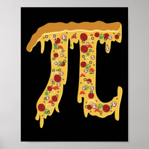Pi Day Funny Nerdy Pizza Pi 3.14 Symbol Wiskunde F Poster