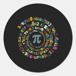 Pi Day Funny Spiral Wiskunde Geek Cool Mathematics Ronde Sticker