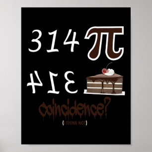 Pi Day Funny Unieke grafische Wiskunde Formule ver Poster