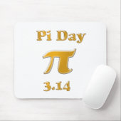 Pi Day Gold op White Muismat (Met muis)