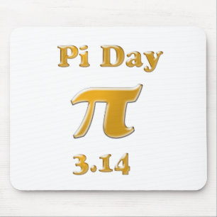 Pi Day Gold op White Muismat