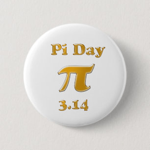 Pi Day Gold op White Ronde Button 5,7 Cm