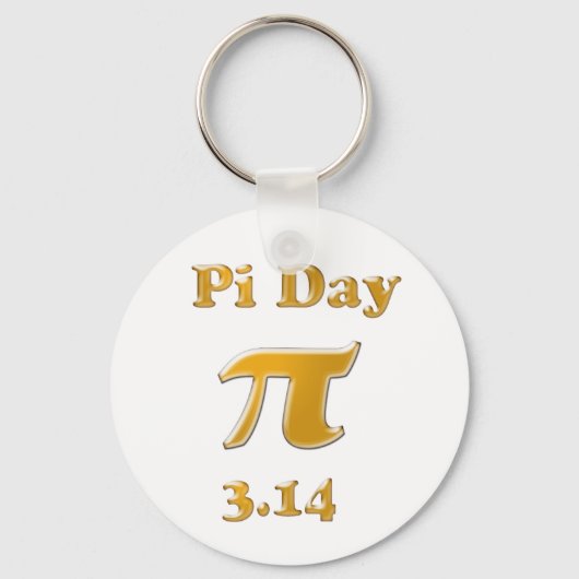 Pi Day Gold op White Sleutelhanger (Voorkant)