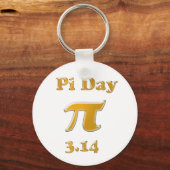 Pi Day Gold op White Sleutelhanger (Voorkant)