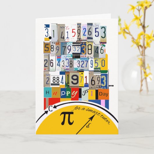 Pi Day Greetings for Tutor, Crunching Numbers Kaart (Gele Bloem)