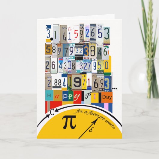 Pi Day Greetings voor oom, Crunching Numbers Kaart (Voorkant)