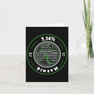 Pi Day Irish Shamrock Clover Pirish Wiskunde Lover Kaart