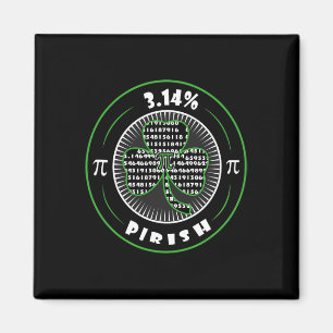 Pi Day Irish Shamrock Clover Pirish Wiskunde Lover Magneet