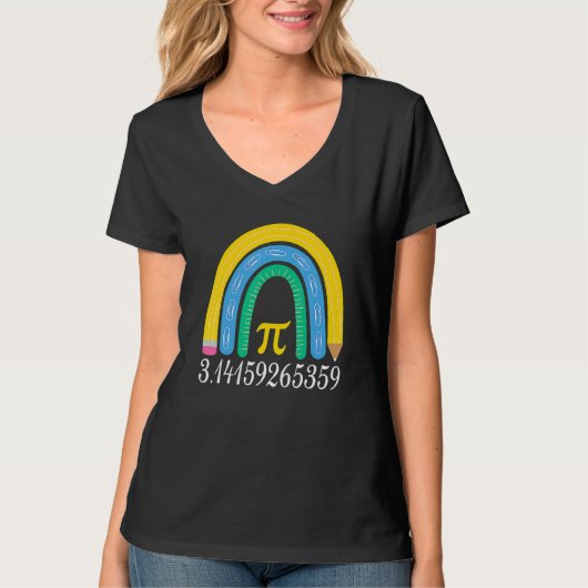 Pi Day Matching Math Physic Teacher Rainbow Funny T-shirt (Voorkant)
