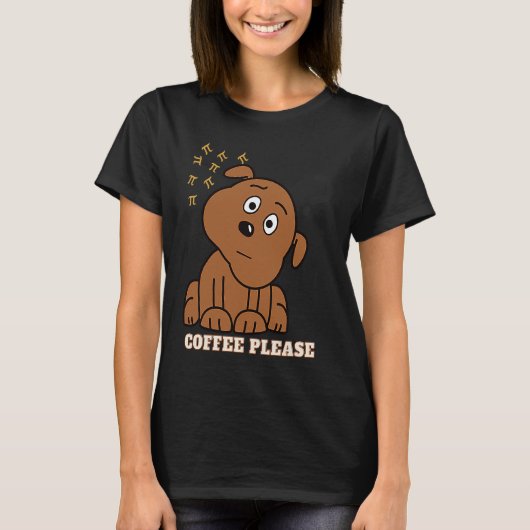 Pi Day Math Coffee and dog  Geometry Trigonometry T-shirt (Voorkant)