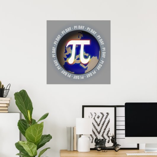 Pi Day on Earth - Poster des mathématiques (Bureau à domicile)