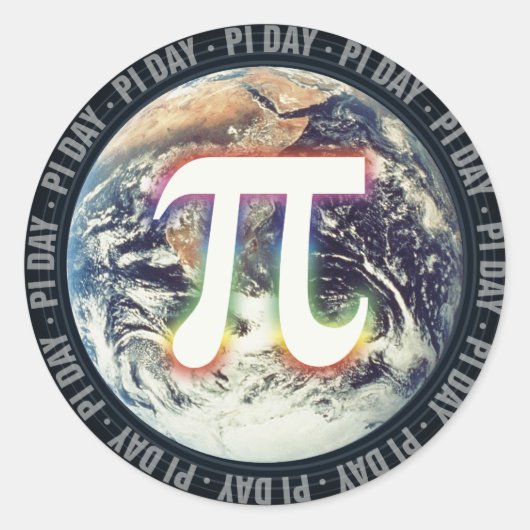 Pi Day on Earth | WISKUNDE Ronde Sticker (Voorkant)