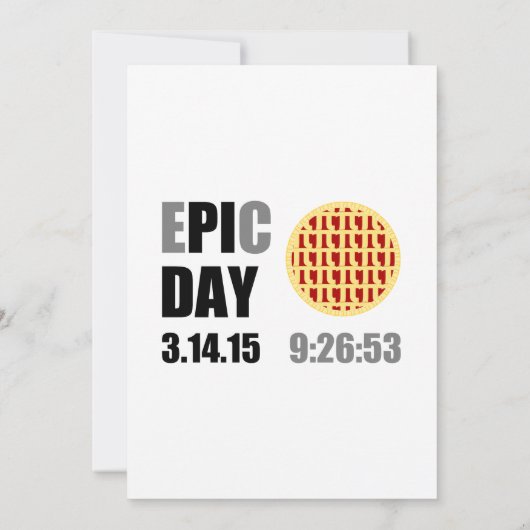 Pi Day Party Invitation Card - E*PI*C DAY 2015 (Dos)