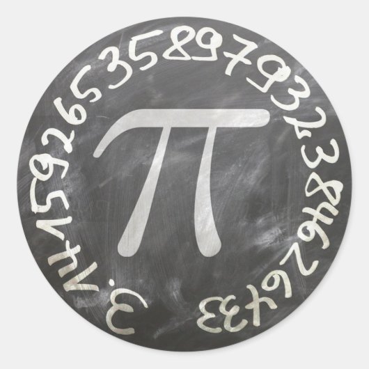 Pi Day PiDay Chalkboard Education Ronde Sticker (Voorkant)