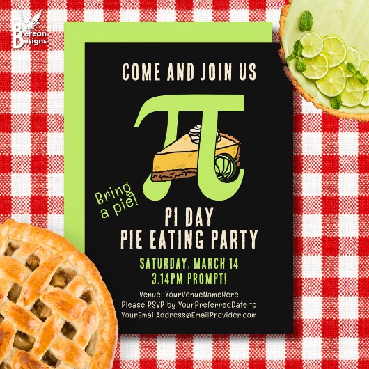 PI DAY Pie Eating Party Kaart