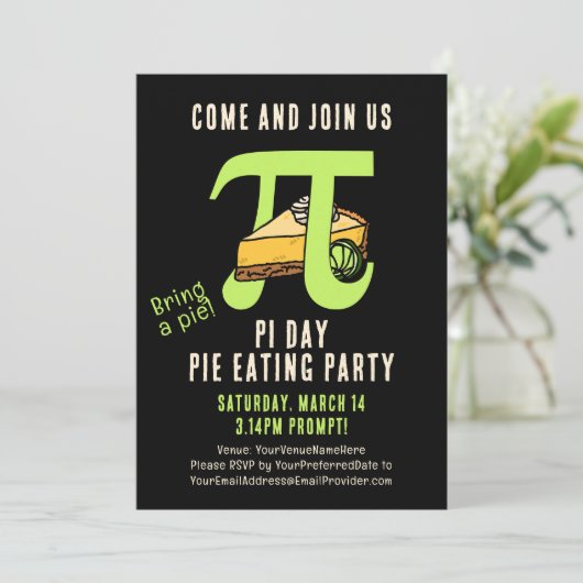 PI DAY Pie Eating Party Kaart (Staand voorkant)