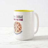 PI DAY Pie en Pizza Fusion Funny Meme! Tweekleurige Koffiemok (Voorkant rechts)