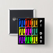 Pi Day Pop Art Pins Vierkante Button 5,1 Cm (Voorkant /achterkant)