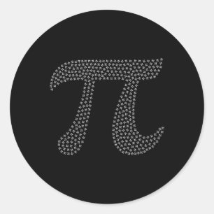 Pi Day Schattige 3.14 Mini Wiskunde Geek Symbool 1 Ronde Sticker
