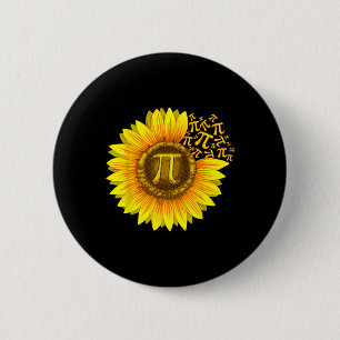 Pi Day Shirt Vrouwen Zonnebloem Wiskunde leraar Gi Ronde Button 5,7 Cm