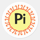 Pi Day Sun Ronde Sticker (Voorkant)
