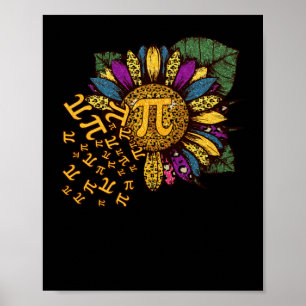 Pi Day Sunflower 3,14 Number Symbol Wiskunde Scien Poster