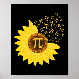 Pi Day Zonnebloem - 3.14 - Wiskunde Docent - Pi Nu Poster