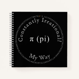 Pi, de irrationele wiskundige constante, grappig notitieboek