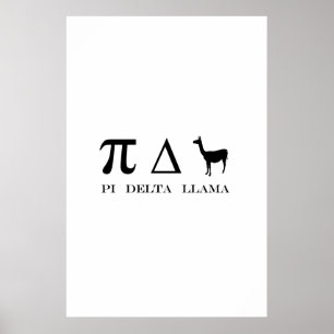 Pi Delta Llama wiskundige symbolen Poster