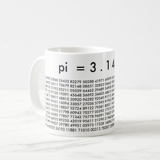 pi Digits 3.14159 Mathematics Love Pi Day Mok (Voorkant links)