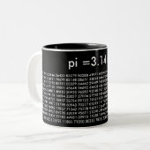 pi Digits Wiskunde Love Mok Black and White (Voorkant links)
