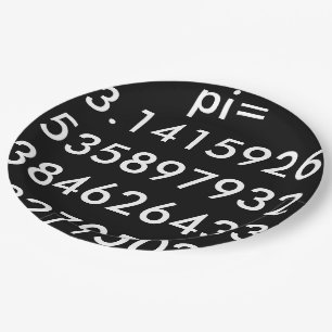 pi Digits Wiskunde Love pi= 3,14159 pi Day Black w Papieren Bordje