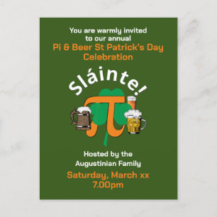 PI EN BEER ST PATRICKS DAG Uitnodiging Briefkaart
