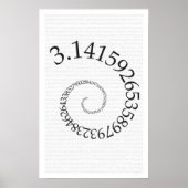 Pi et chiffres en spirale - Math Poster (Devant)