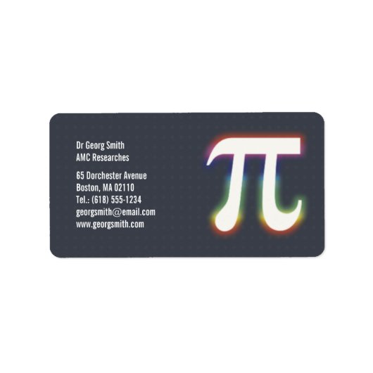 Pi - Étiquette scientifique (Devant)