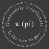 Pi, het irrationele wiskundige constante leuke vin sticker (Voorkant)