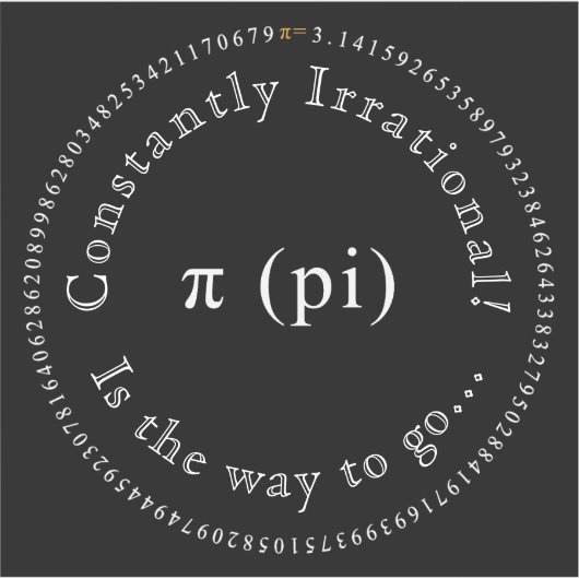 Pi, het irrationele wiskundige constante leuke vin sticker (Voorkant)