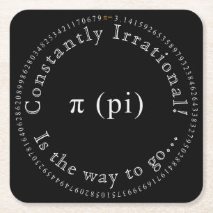 Pi, het irrationele wiskundige constante plezier vierkante kartonnen onderzetter