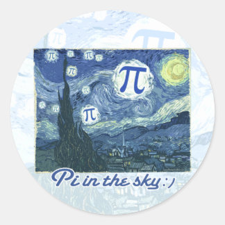 Pi in de hemel ronde sticker