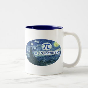 Pi in de lucht tweekleurige koffiemok