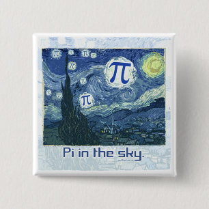 Pi in de Sky Gift Ideeën Vierkante Button 5,1 Cm