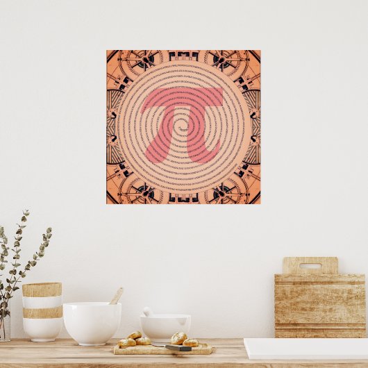 Pi in een spiraal tot 2.210 cijfers Recoleta Poster (Keuken)